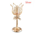 Iron candle holder for dining table in gold or silver, sizes S 135x290mm, M 135x340mm, L 135x390mm