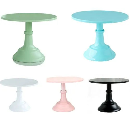 Three-tiered metal dessert stand with black, white, pink, and gold colour options.