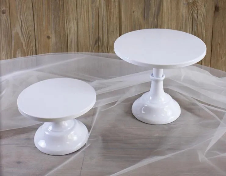 Three-tiered metal dessert stand with black, white, pink, and gold colour options.