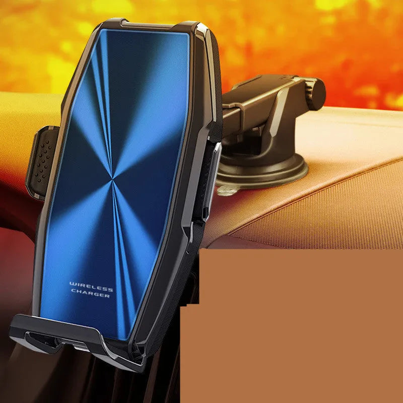 Blue car wireless charger and phone holder with indicator lights for 1500mA fast charging