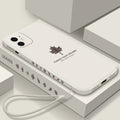 TPU phone case with liquid maple leaf cracked pattern and hand strap for iPhone