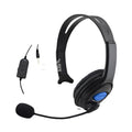 Black PS4 wired gaming headset with over-ear design and 3.5mm audio plug