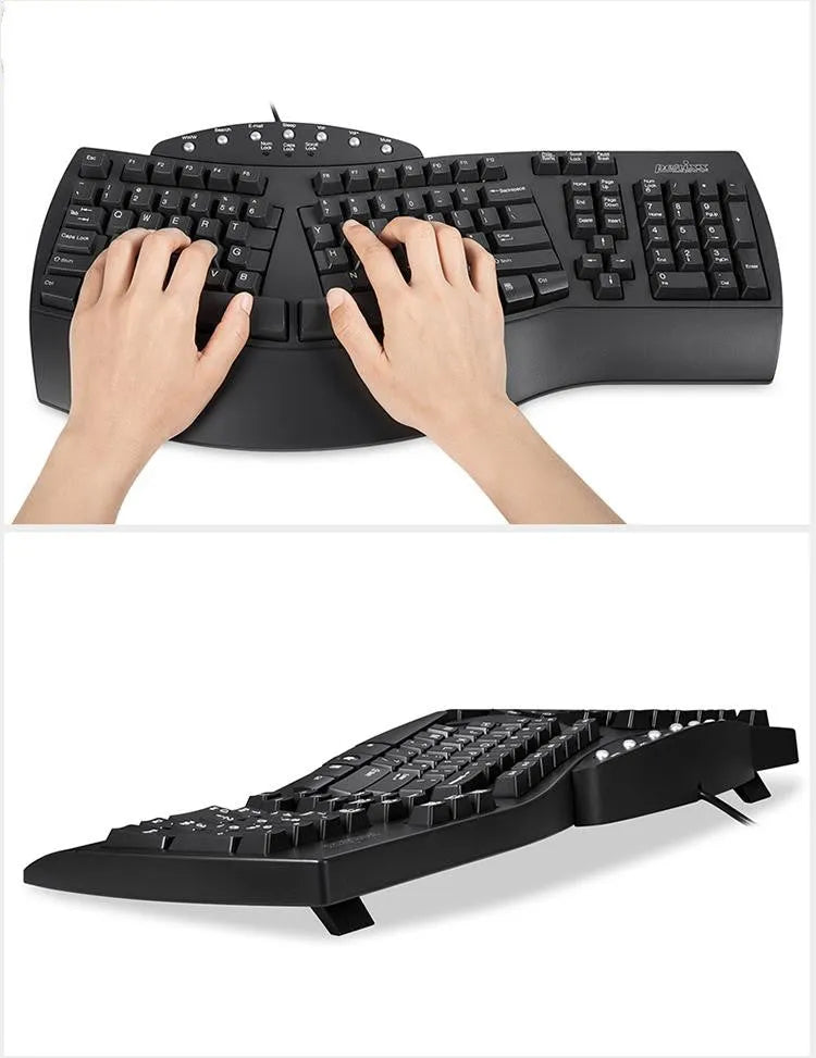 Perixx Periboard-512 white and black ergonomic split keyboard with UK layout