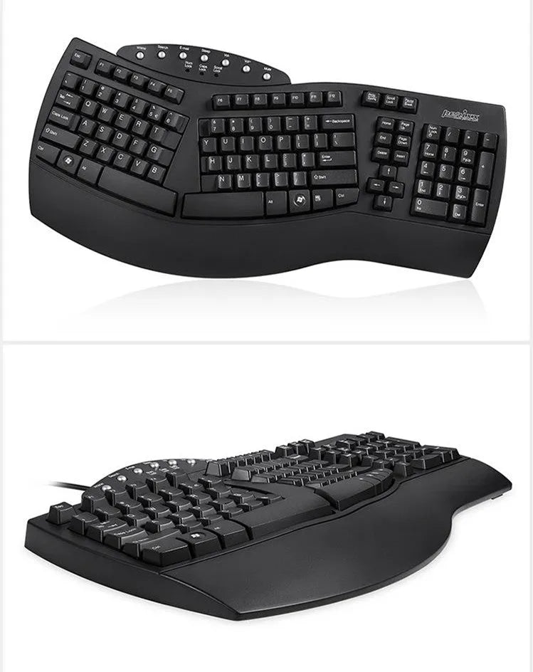 Perixx Periboard-512 white and black ergonomic split keyboard with UK layout