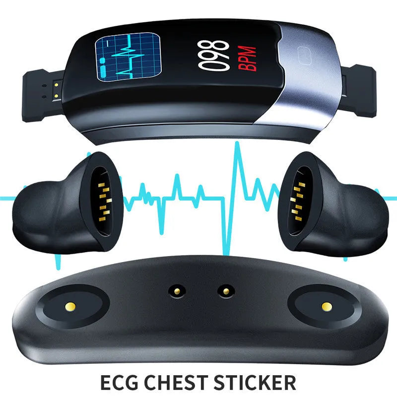 Smart fitness tracker bracelet with heart rate monitoring, waterproof design, available in black, blue, or red colours