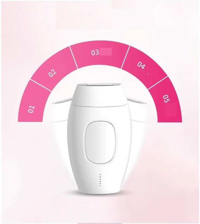 Black laser hair removal device with quartz lamp and skin identification sensor for home use on body and face