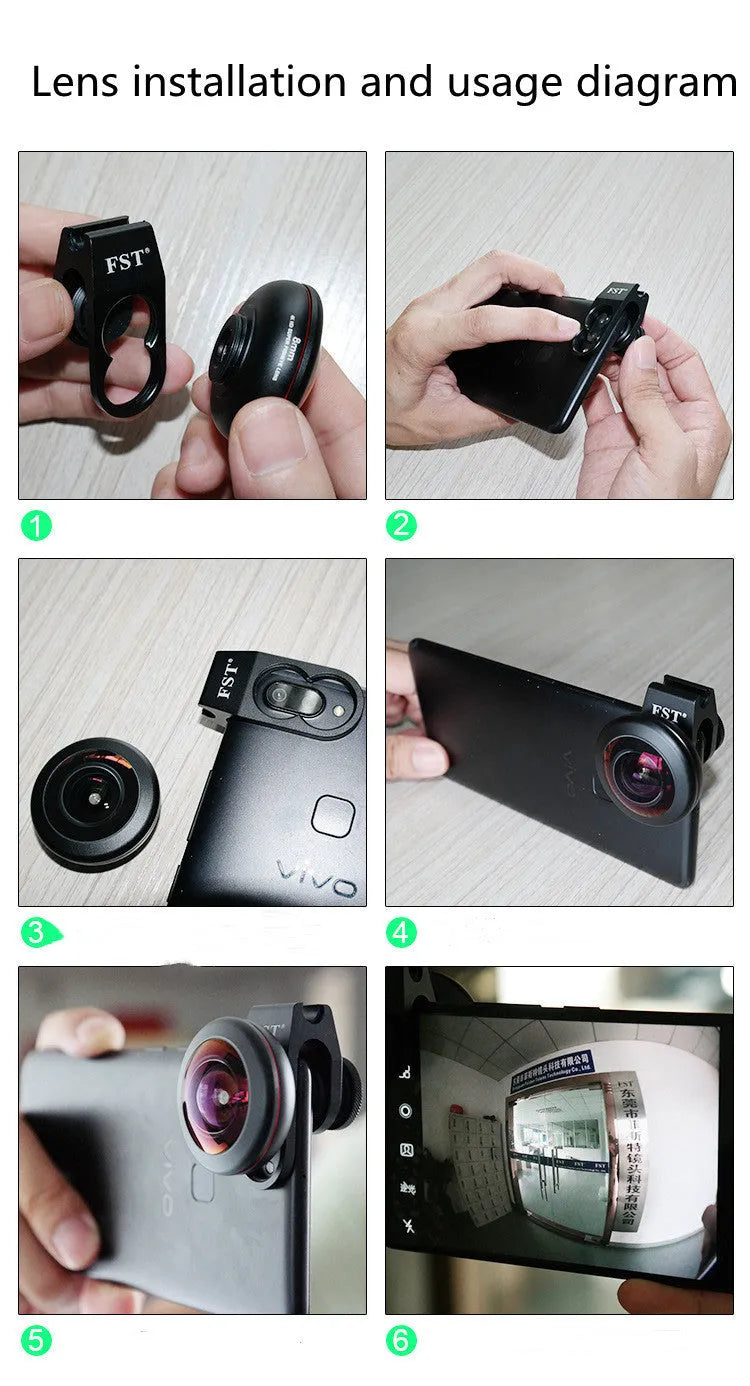 Factory direct mobile phone external lens kit showing independent wide-angle macro fisheye and portrait lenses