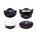 Factory direct mobile phone external lens kit showing independent wide-angle macro fisheye and portrait lenses