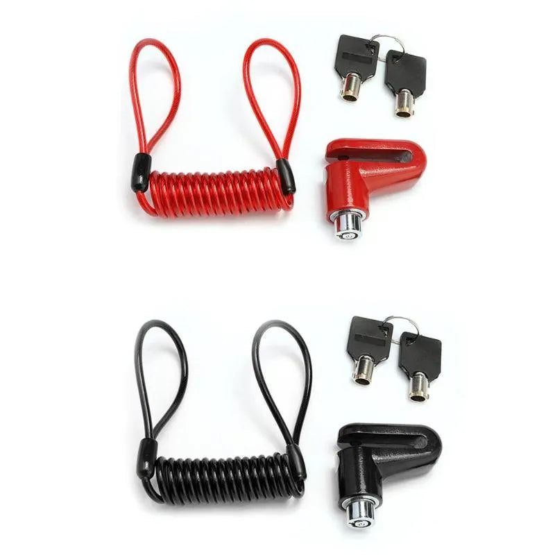 Keyless metal disc brake lock with steel wire in black for Xiaomi M365 electric scooter