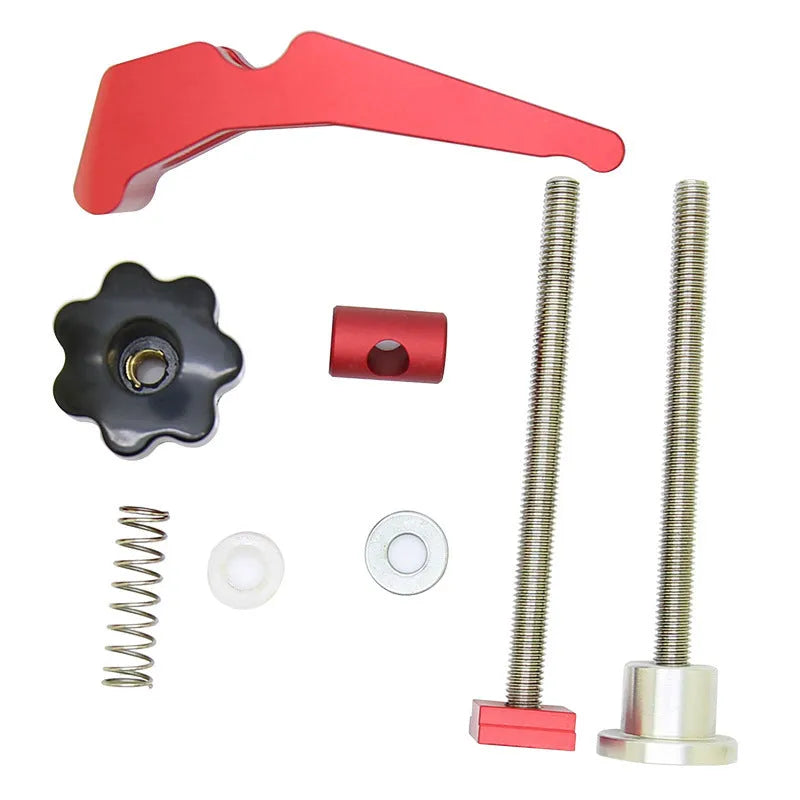Red aluminium alloy woodworking table block slide holder with flat mouth shape
