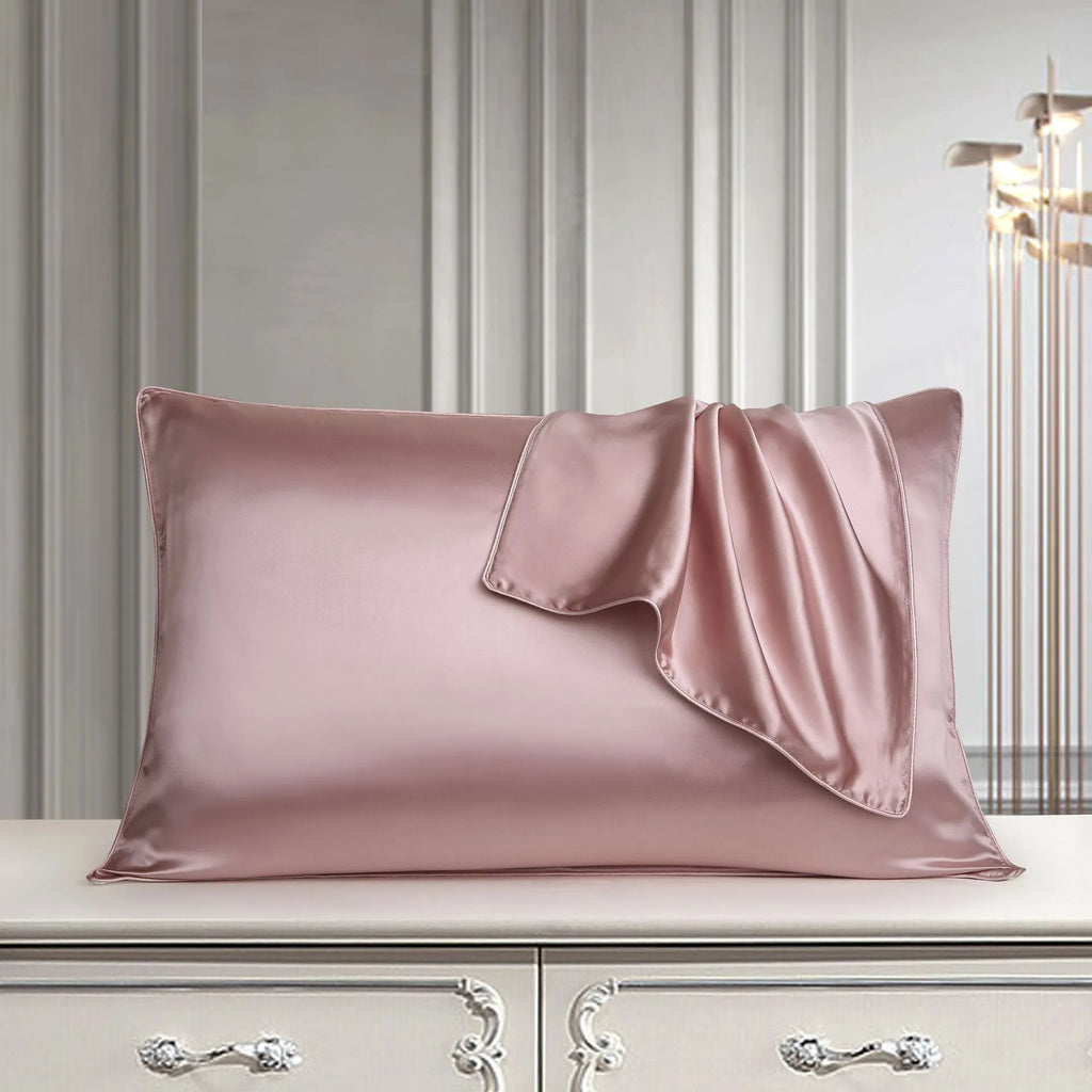 100% mulberry silk pillowcase in palace luxury style, size 48cm by 74cm.
