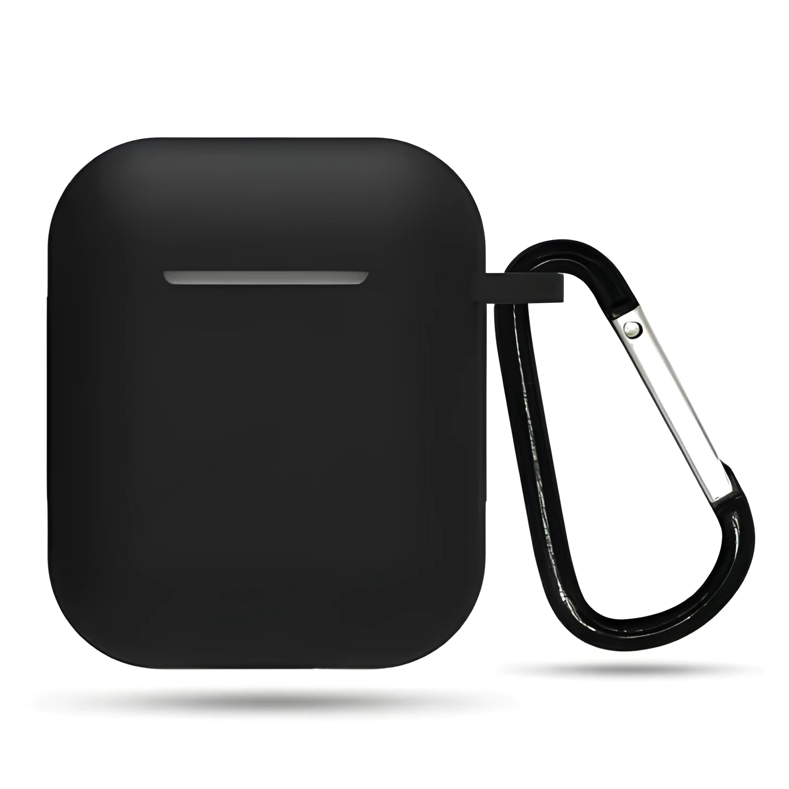 Black silicone protective case for Bluetooth headset compatible with Apple watches and AirPods