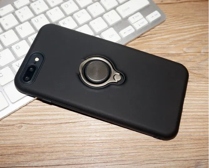 Solid colour magnetic back cover case for iPhone on a table, showing colour options.