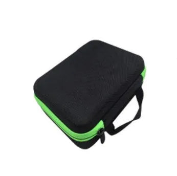 Red EVA essential oil storage bag with 30 compartments mounted on a wall
