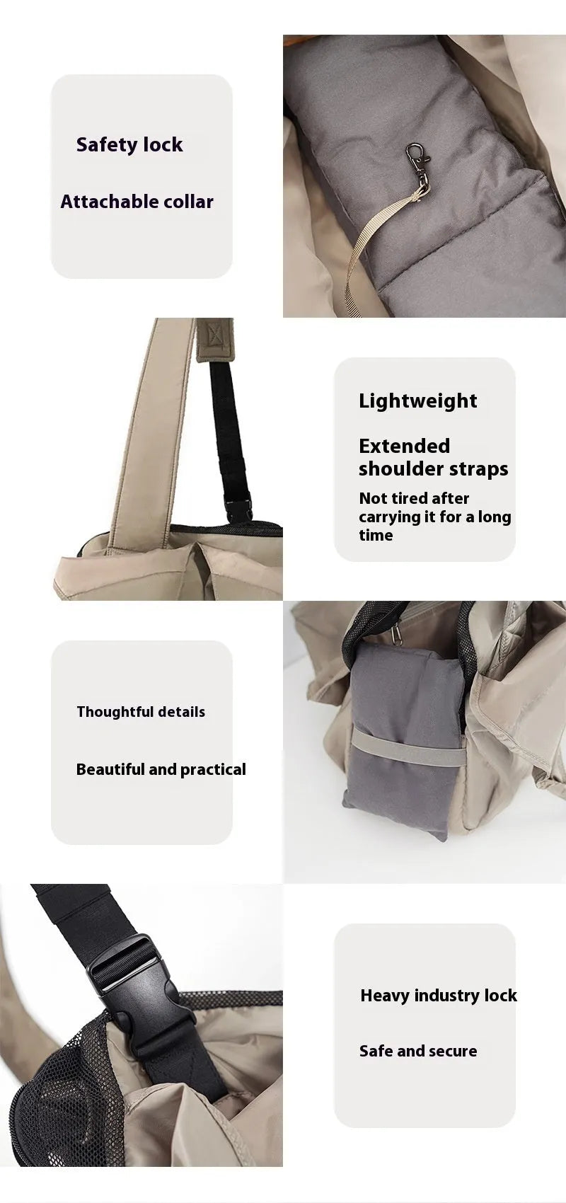 Apricot coloured cloth pet carrier bag for small animal transport