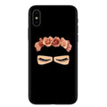 Islamic hijab design iPhone case with rhinestone floral letters on TPU back cover