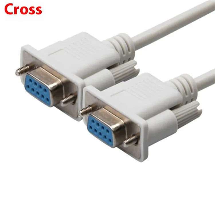 DB9 female to female RS232 cross serial cable 1.5 metres milky white