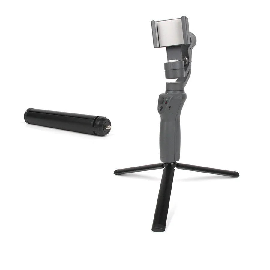Black aluminium mobile phone tripod stabiliser compatible with Apple iPhones