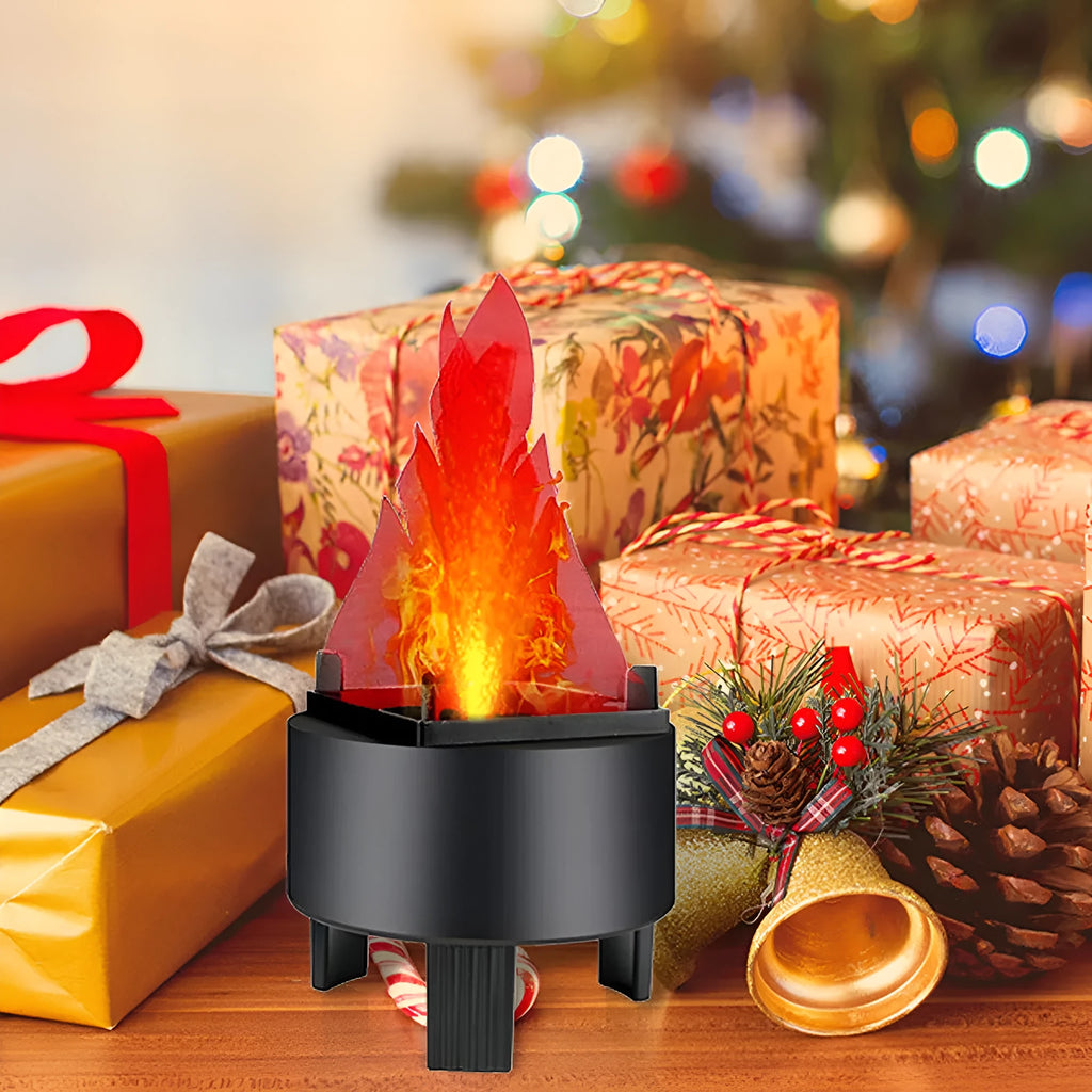 Red LED flame light with 13cm height and black base for Halloween stage party decoration