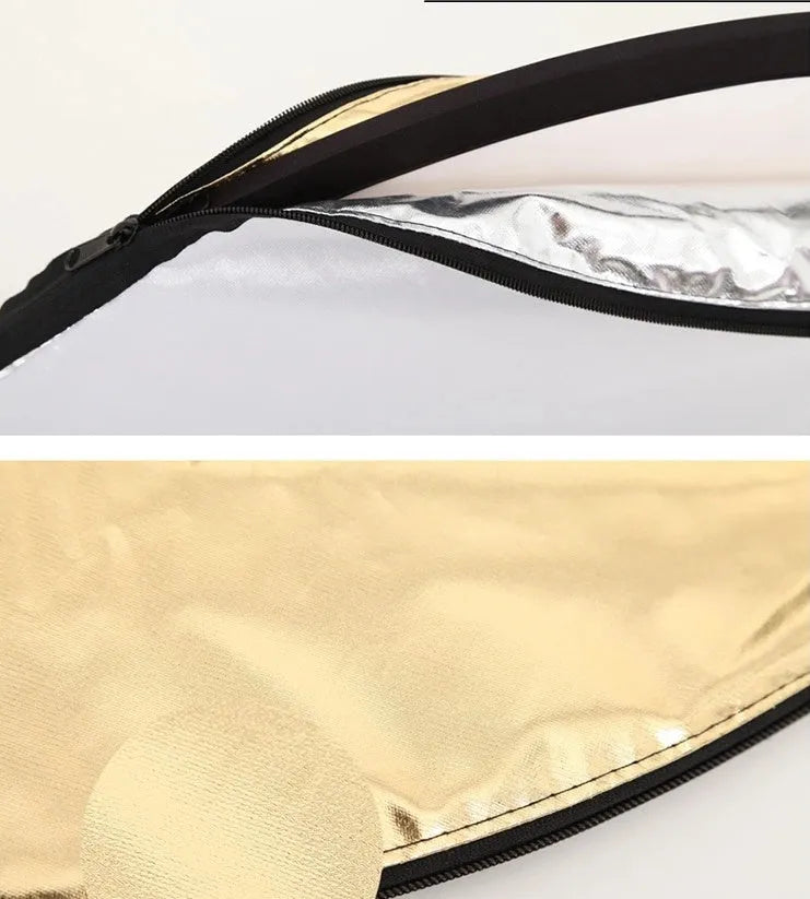 5-in-1 folding reflector 110cm with gold silver white black and soft-light surfaces for studio fill light