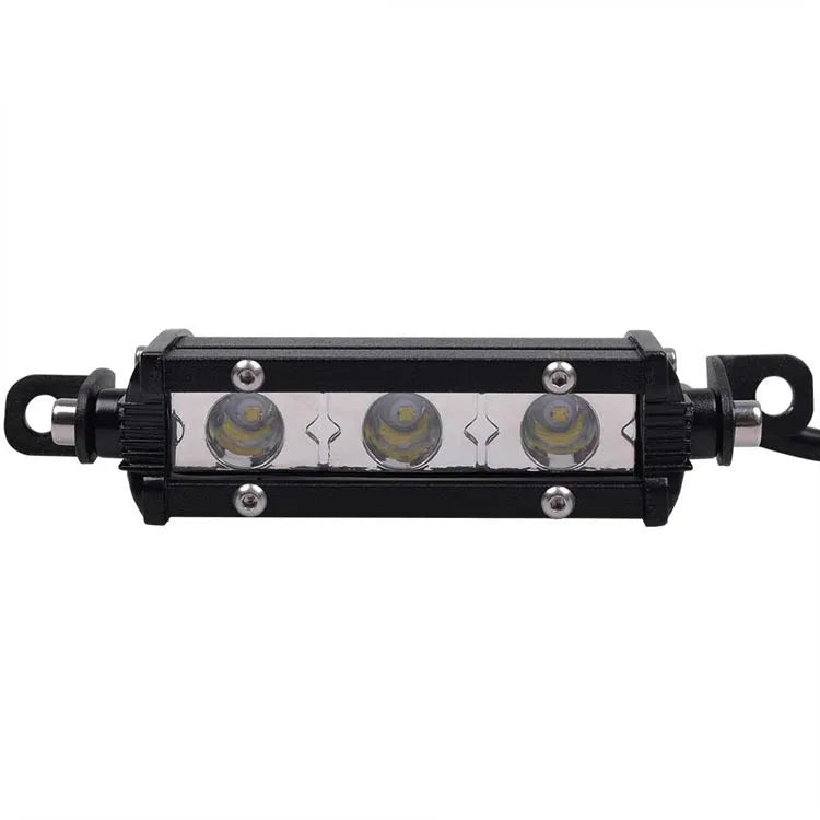 Black 9W LED car dome light with 10-30V range, single-row 2525 light source and 10000-hour life rating.