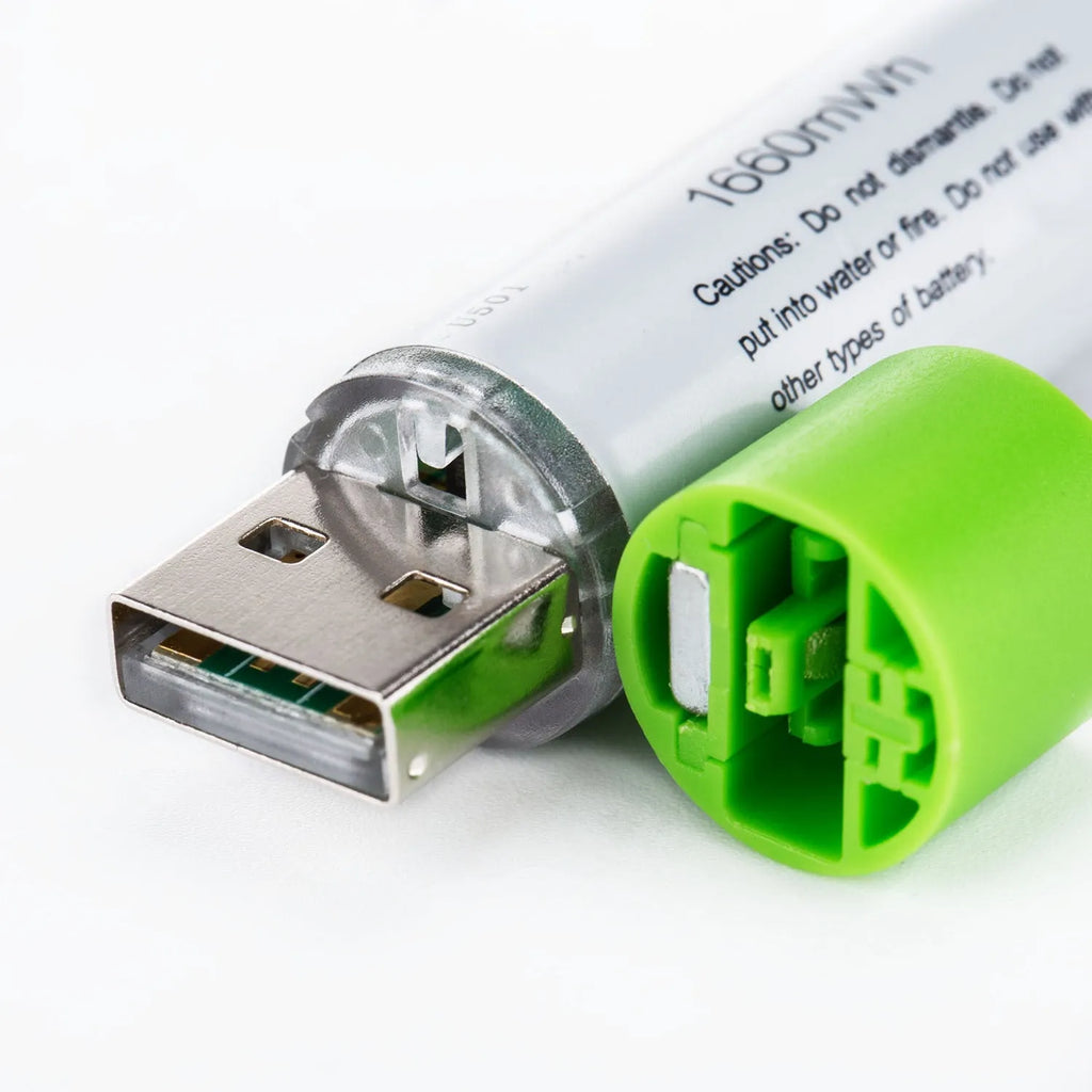 CES U501 USB fast charge AA lithium battery silver green with constant voltage and overcharge protection