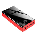 Black large capacity 40000mAh power bank with LCD screen showing battery percentage