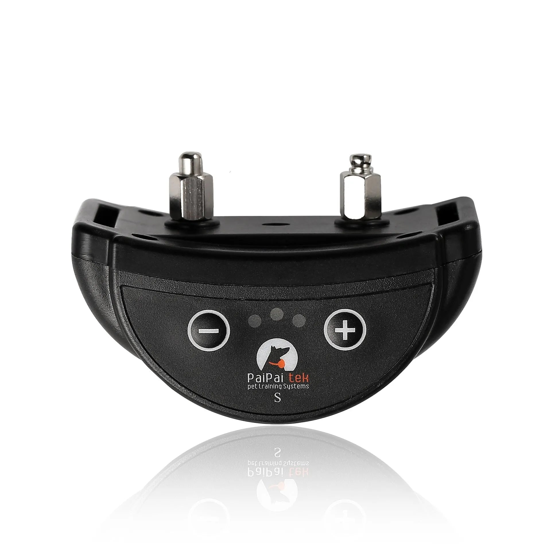 Compact voice control anti-bark collar in black with adjustable sensitivity for medium dogs neck 17-50cm