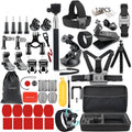 Action camera mount bracket set with PC material clips for handlebar, tripod, and helmet, compatible with 84 models