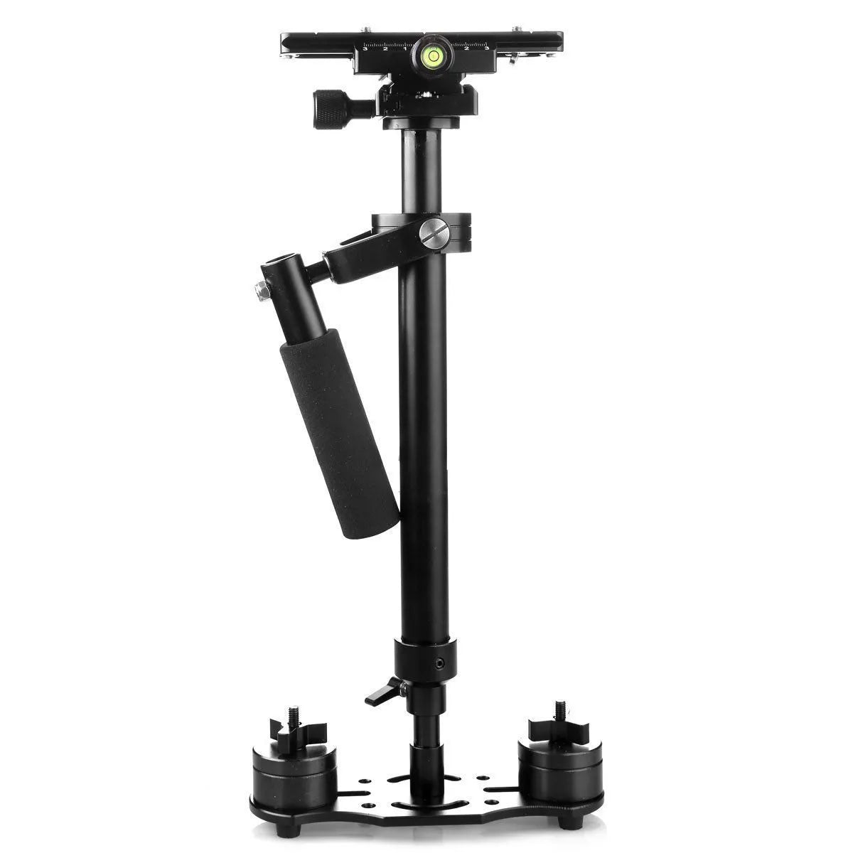 Black aluminium handheld camera stabilizer with adjustable height for S40 and S60 models.