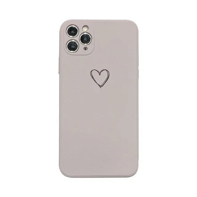 Silicone TPU phone case for Apple iPhone in various solid colours on a white background.