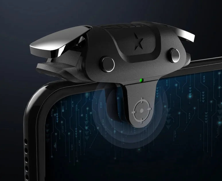 Black mobile phone game controller with compact handheld design