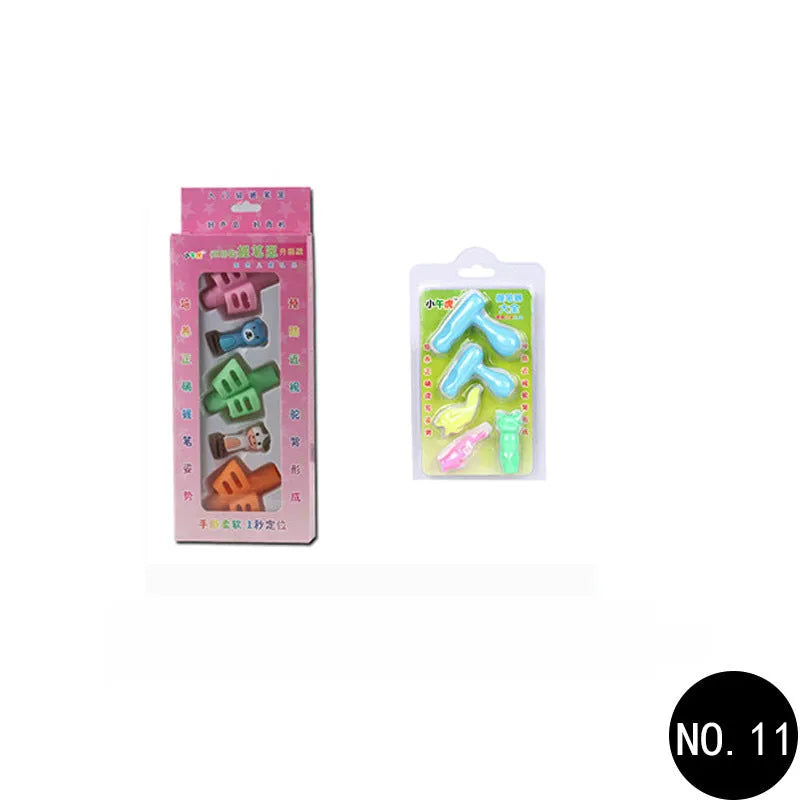Cartoon children pen holder with soft rubber grip for correcting writing posture