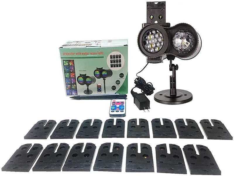 Outdoor waterproof double tube animated watermark LED light with IP65 rating on a patio.