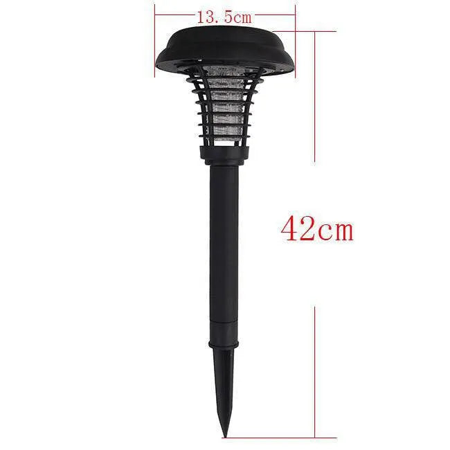 Black solar insect killing lamp with UV light for garden mosquito control