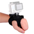 Black GoPro rotating wrist strap with 360-degree adjustment mechanism for action cameras