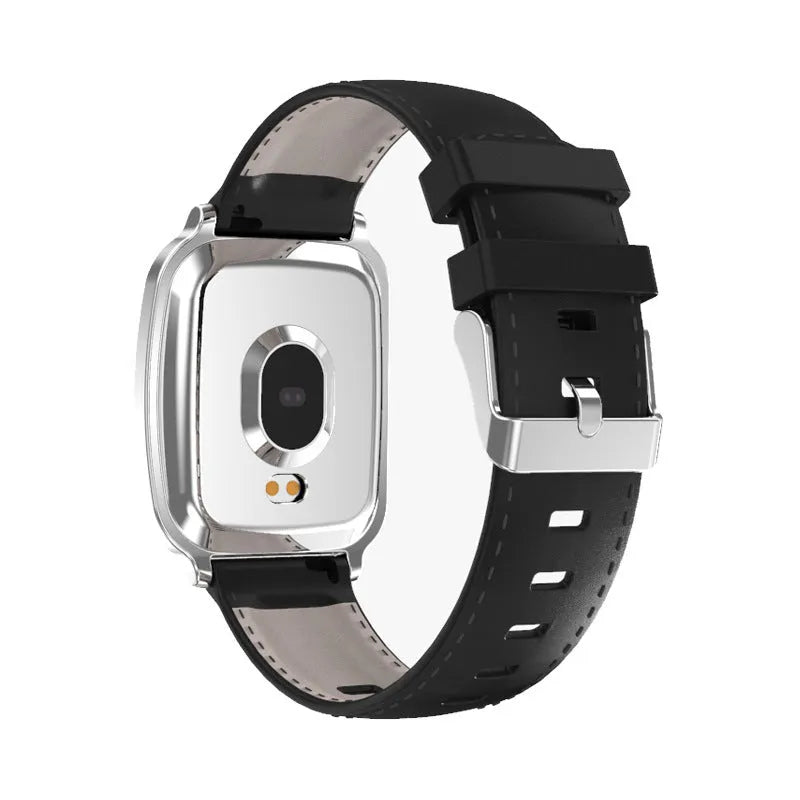 M8 smart fitness bracelet on a wrist showing its touch screen and zinc alloy body, with a TPU strap.