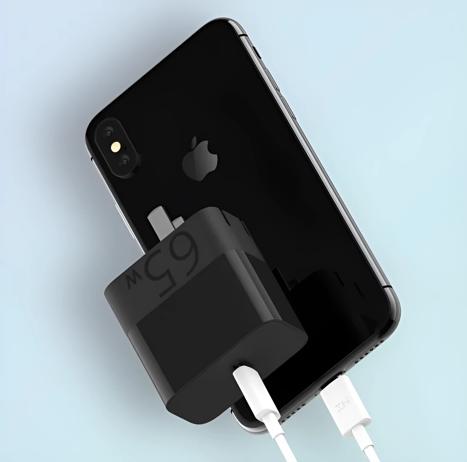 Black ZMI 65W USB-C laptop power adapter wall plug charger