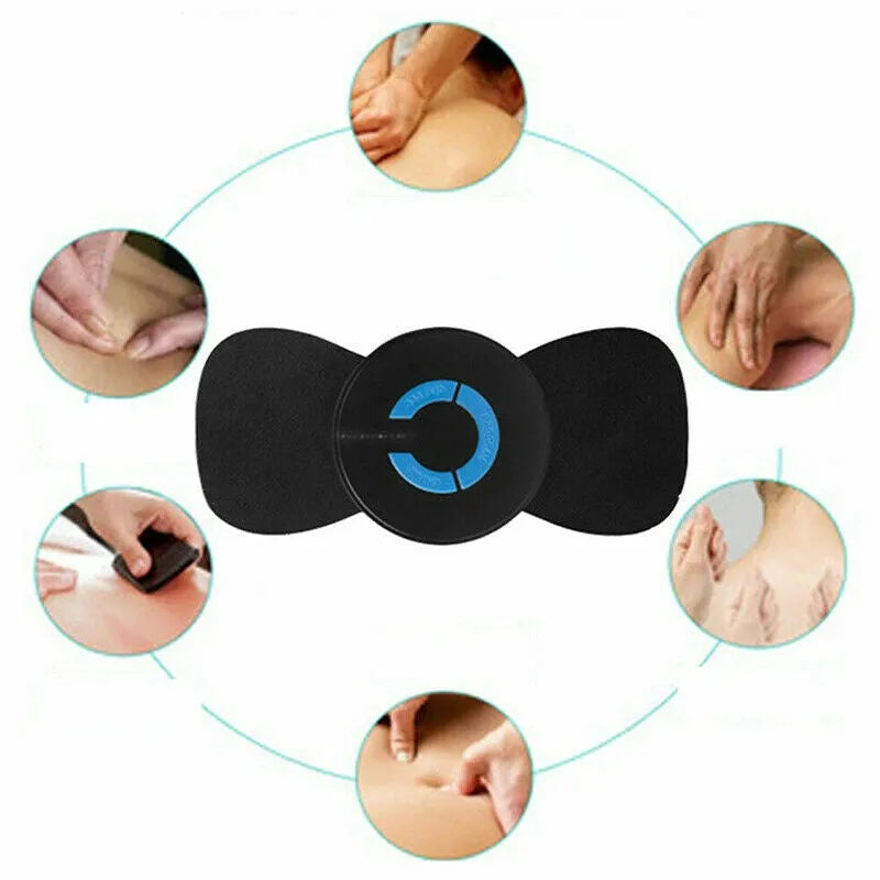 Black HQ-185 mini electric shoulder and neck massager with massage patches
