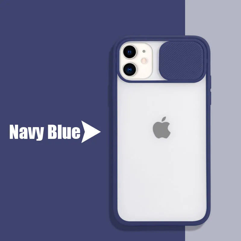 Frosted frame lens silicone phone case for iPhone in multiple pure colours