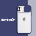 Frosted frame lens silicone phone case for iPhone in multiple pure colours