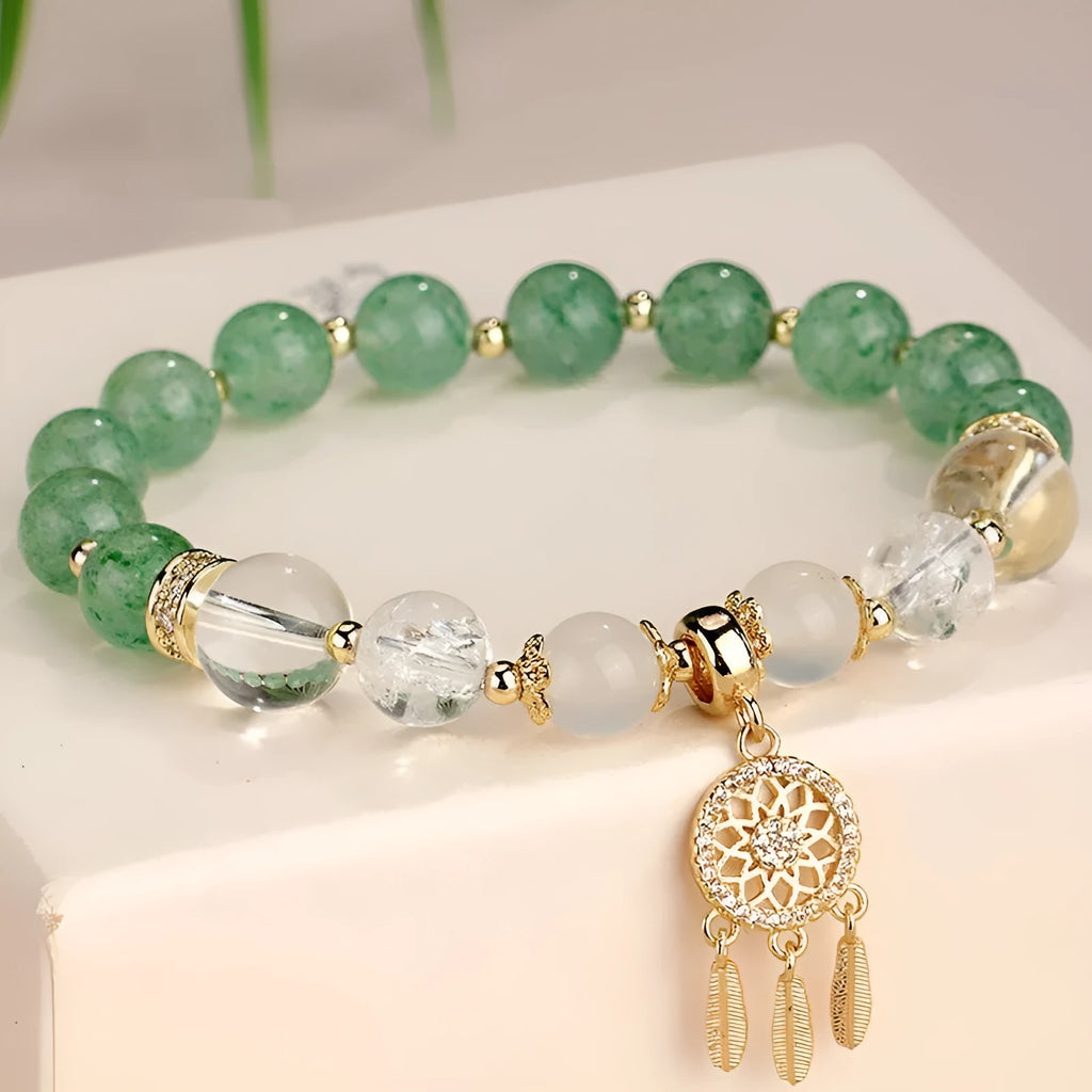 Women's Chinese style crystal tassel bracelet with electroplated diamond beads