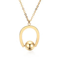 Adjustable stainless steel necklace with a geometric pendant on a cross chain in gold or silver.