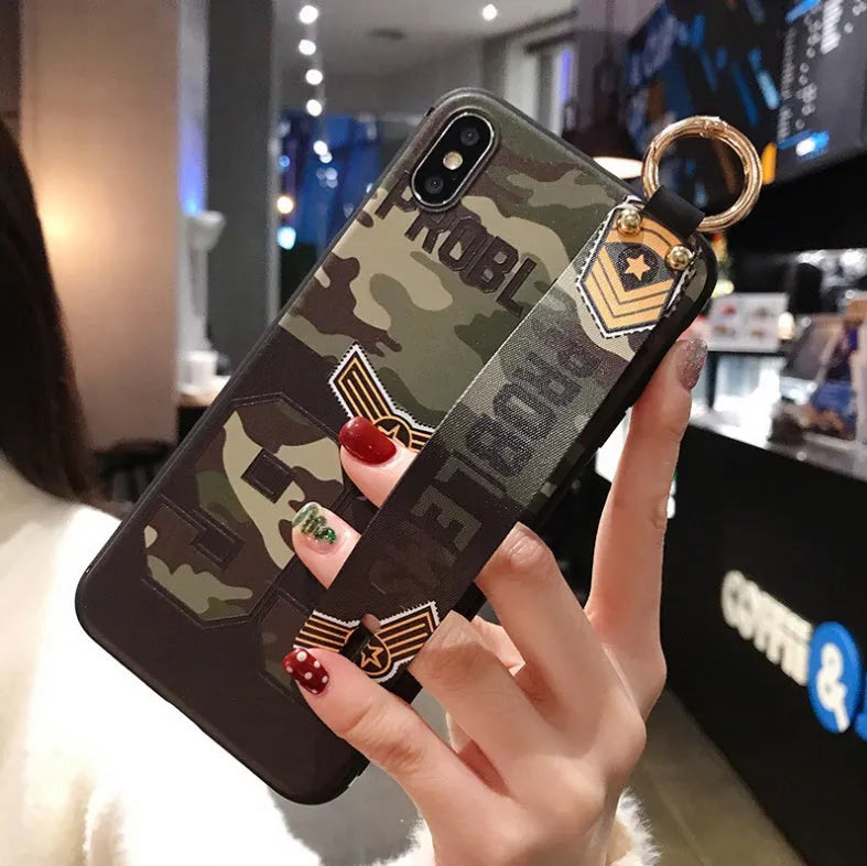 Samsung Galaxy phone case with a flip-out bracket stand on the back, shown in a simple style.