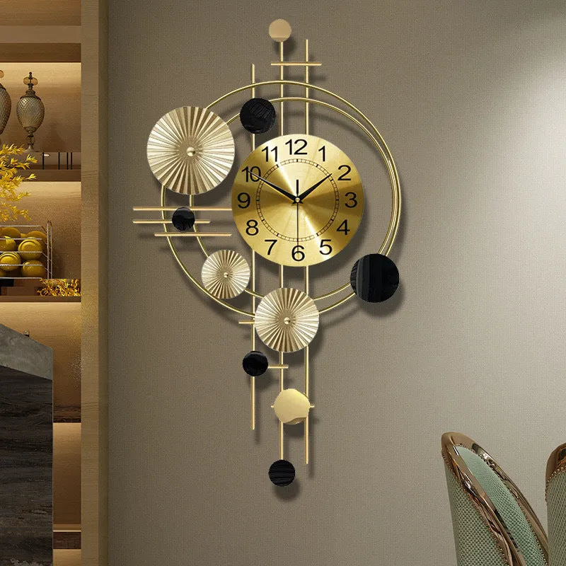 Gold iron mute wall clock small size A2616 for home decoration
