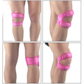 One-size-fits-all sports knee pads in black, blue, gray, and rose red for basketball and fitness.