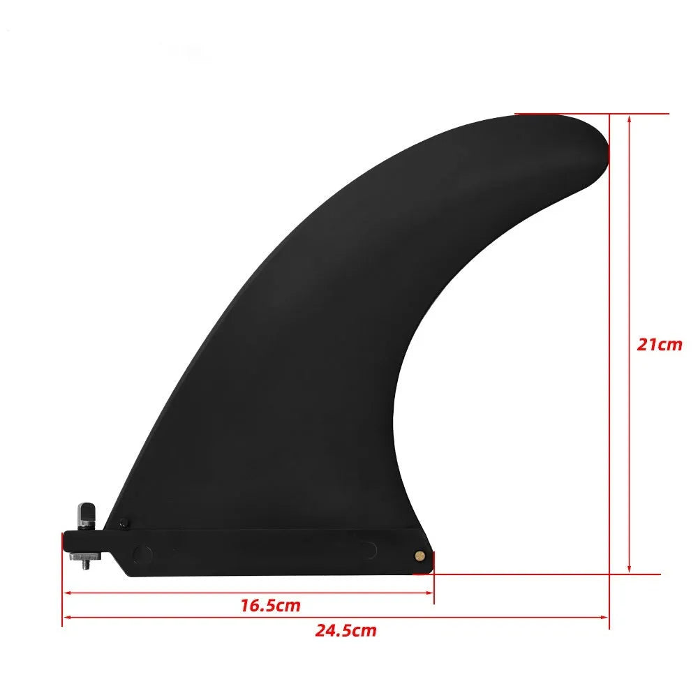 SUP paddle with removable fish fins attached, model YQ310, plastic construction.