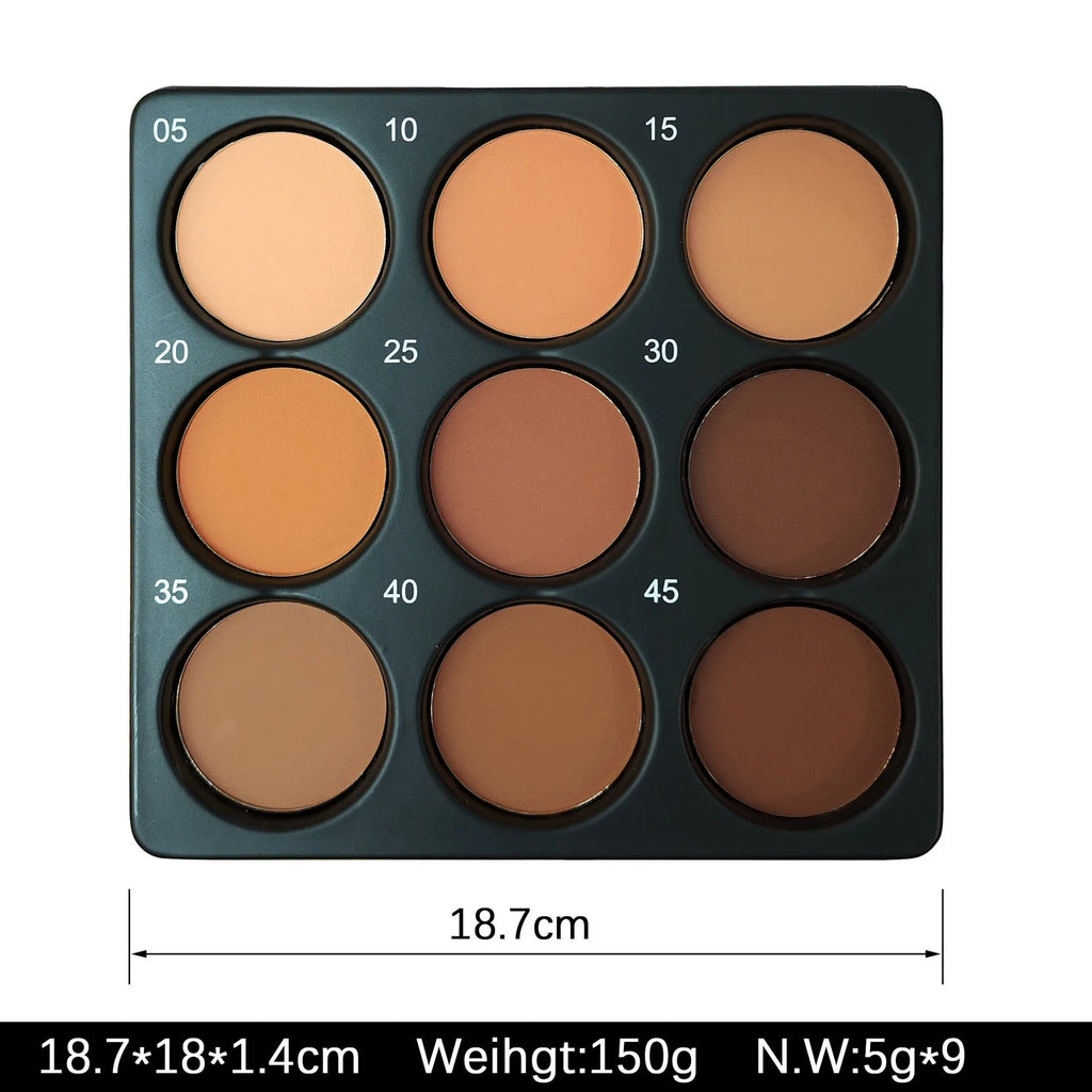 Dark matte makeup palette with nine waterproof eyeshadow colours for punk and fashion looks
