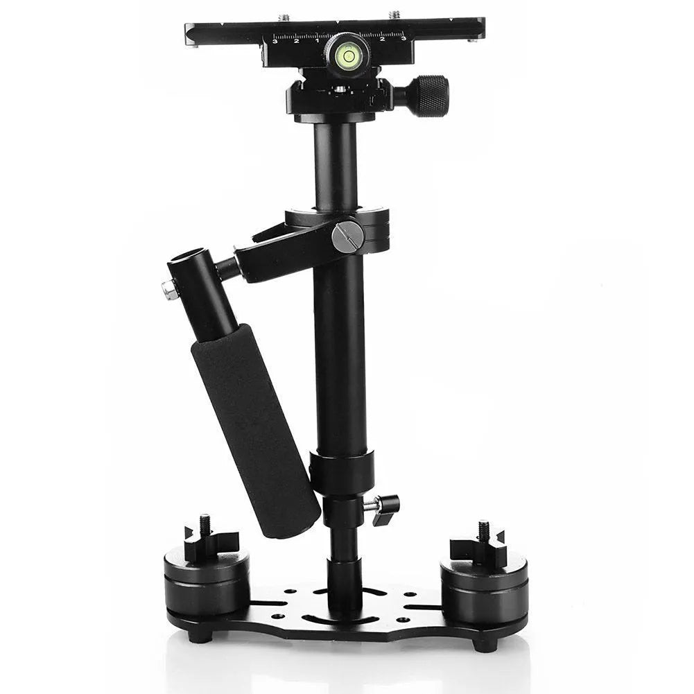 Black aluminium handheld camera stabilizer with adjustable height for S40 and S60 models.