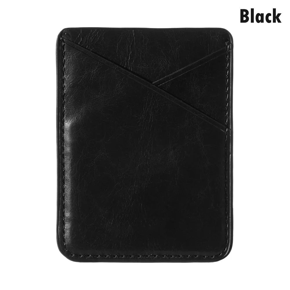 PU leather mobile phone sticker card cover in black and pink for back case use